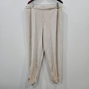 Vintage Geiger Womens Wool Knit Pull On Pants Size M Ivory Quiet Luxury Parisian
